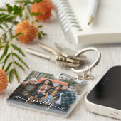 Familie Script Foto Sleutelhanger (Voorkant Rechts)