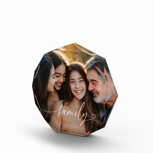 Familie Script Hart Octagon Foto Blok (Rechts)