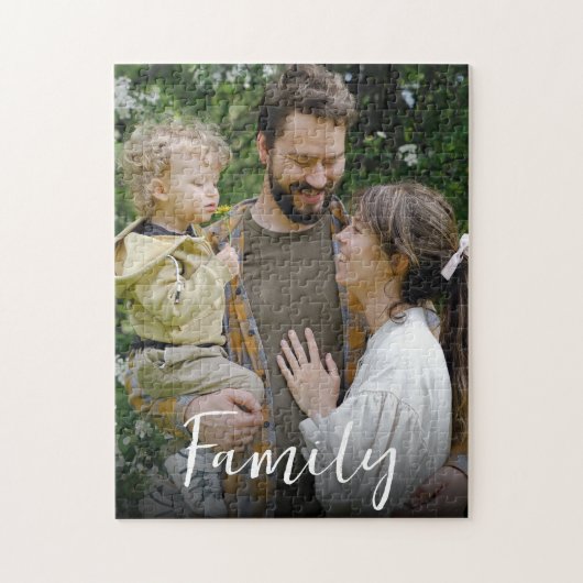 Familie Script Lettertype Aangepaste Foto  Legpuzzel (Verticaal)