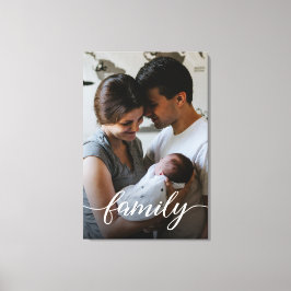 "Familie" Script Persoonlijk Familie Foto Canvas Afdruk