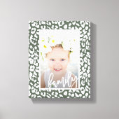 Familie Script Sage Groene Leopard Print Foto (Voorkant)