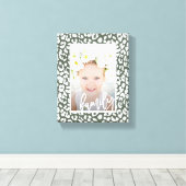Familie Script Sage Groene Leopard Print Foto (Insitu (Houten vloer))