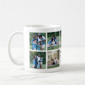 Familie Script Zwart Quote Foto Collage Keepsake Koffiemok (Links)