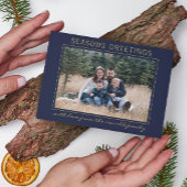 Familie Seizoenen Groeten Vakantie Fotokaart Feestdagenkaart