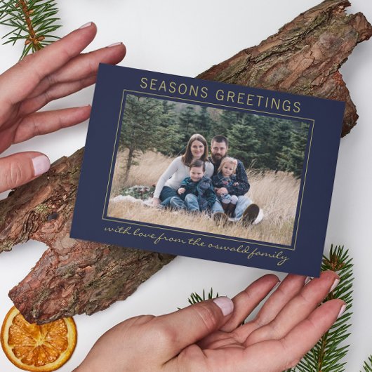 Familie Seizoenen Groeten Vakantie Fotokaart Feestdagenkaart