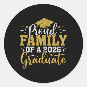 Familie Senior 2026 Trotse Familie Van Een Afgestu Ronde Sticker