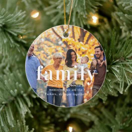 Familie | Sentimentele foto KeepSake Kerstmis Keramisch Ornament (Boom)