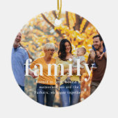 Familie | Sentimentele foto KeepSake Kerstmis Keramisch Ornament (Voorkant)
