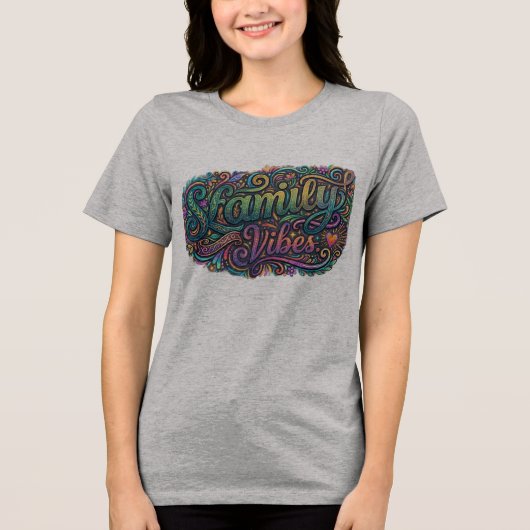 Familie Sfeer Tri-Blend Shirt (Voorkant)
