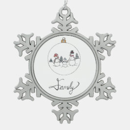 Familie Sneeuwman Ornament