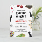 Familie Spel Uitnodiging Nacht, Bordspellen Verjaa (Staand voorkant)