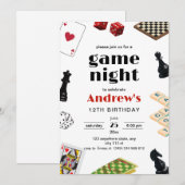 Familie Spel Uitnodiging Nacht, Bordspellen Verjaa (Voorkant / Achterkant)