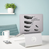 FAMILIE SPERM WHALE STICKER (Laptop op bureau)