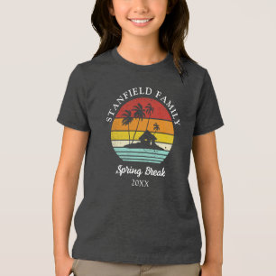 Familie Spring Break Strand Palm Trees Matching Tri-Blend Shirt
