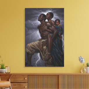 Familie Sterkte Kunst Inspiratie muur decor Canvas Afdruk
