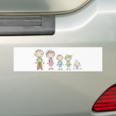 Familie Stick Figure Bumperstickers (Op auto)