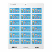 Familie Stick Mensen retourneren adreslabels Etiket (Full Sheet)