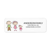 Familie Stick Mensen retourneren adreslabels Etiket (Voorkant)