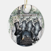 Familie Stocking Gepersonaliseerde Kerst Ornament (Links)