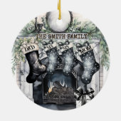 Familie Stocking Gepersonaliseerde Kerst Ornament (Achterkant)