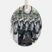 Familie Stocking Gepersonaliseerde Kerst Ornament (Rechts)
