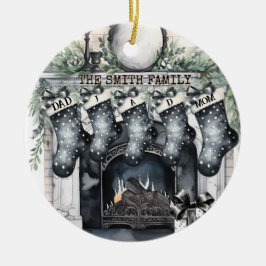 Familie Stocking Gepersonaliseerde Kerst Ornament