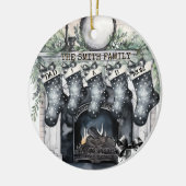 Familie Stocking Gepersonaliseerde Kerst Ornament (Links)