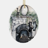 Familie Stocking Gepersonaliseerde Kerst Ornament (Rechts)