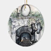 Familie Stocking Gepersonaliseerde Kerst Ornament (Links)