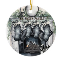 Familie Stocking Gepersonaliseerde Kerst Ornament