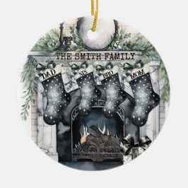 Familie Stocking Gepersonaliseerde Kerst Ornament
