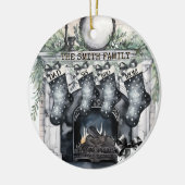 Familie Stocking Gepersonaliseerde Kerst Ornament (Links)