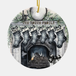 Familie Stocking Gepersonaliseerde Kerst Ornament