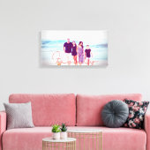 Familie Strand Bonfire Canvas Afdruk (Insitu (Woonkamer))