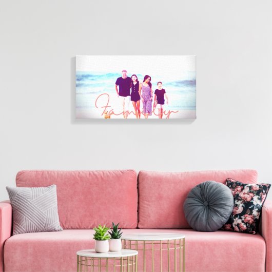 Familie Strand Bonfire Canvas Afdruk (Insitu (Woonkamer))