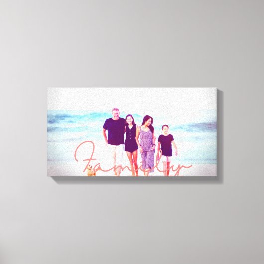 Familie Strand Bonfire Canvas Afdruk (Voorkant)