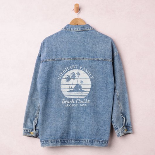 Familie Strand Cruise Reunion Vakantie Matching Denim Jacket (Hangar)