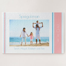 Familie strand foto groot legpuzzel