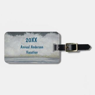 Familie strand vakantie oceaan foto zomer reünie bagagelabel