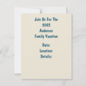 Familie Strand Vakantie Save Datum Jaarlijkse Zome Kaart (Achterkant)