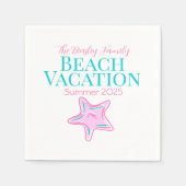 Familie Strand Vakantie Starfish Servet (Voorkant)