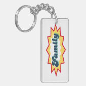Familie, stripboek pop design sleutelhanger (Voorkant Links)