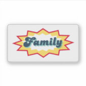 Familie, stripboek pop design sticker (Voorkant)