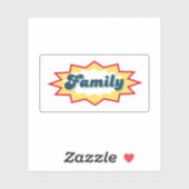 Familie, stripboek pop design sticker (Vel)