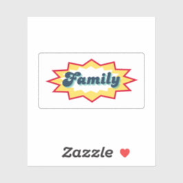 Familie, stripboek pop design sticker