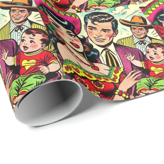  familie stripverhalen cadeaupapier (Rol Hoek)