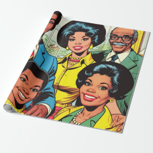 familie stripverhalen cadeaupapier