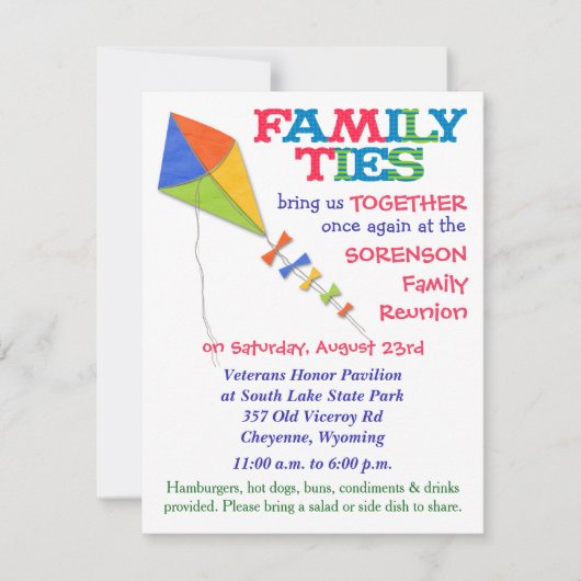 Familie Stropdassen Uitnodiging gezinshereniging (Voorkant)