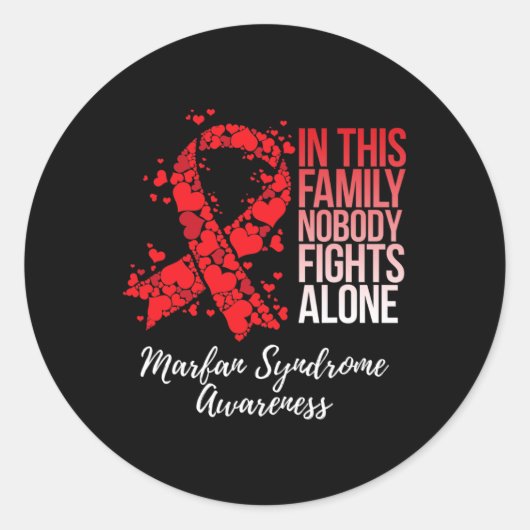 Familie Support Marfan Syndrome Awareness Ronde Sticker (Voorkant)