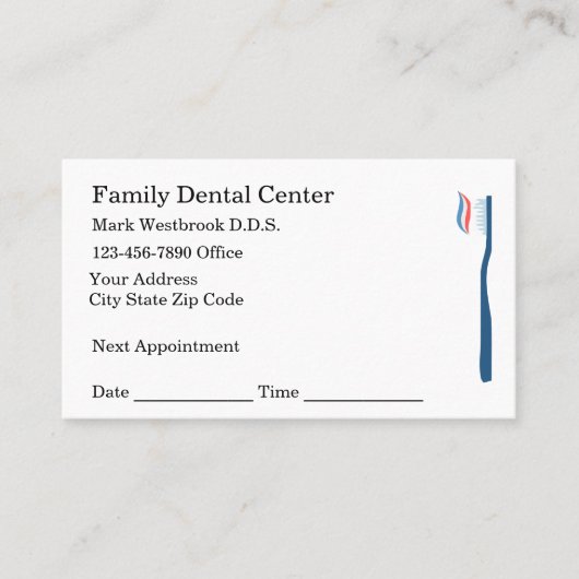 Familie tandartsenpraktijk Afspraak Visitekaartjes (Voorkant)